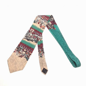 VTG Liberty of London 80s Silk Novelty Tie 57" L x 3.75" W, VGUC! Retro Cars Red